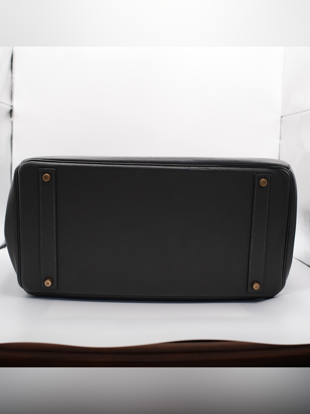 Hermes Birkin 40 in Clemence with Gold Hardware. Graphite Taurillon color. - Picture 13 of 13